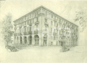Cartolina originale da collezione 1945 ca TORINO Hotel Majestic Lagrange Illustrazione MAZZINI Cartolina FG NV 1