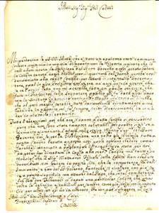 Manoscritto, lettera originale 1781 ROMA Lorenzo CORINTI sulla lite per un forno ecclesiastico Lettera 1