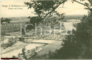 Cartolina originale da collezione 1929 BORGO SAN DALMAZZO CN Ponte ferroviario sul GESSO 1