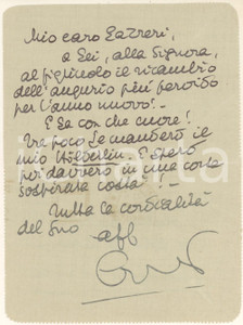 Autografo originale 1939 MILANO Vincenzo ERRANTE promette traduzione HÃ¶lderlin Autografo 1