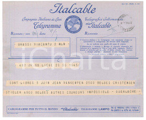 Documento originale, autentico 1938 LIEGE CICLISMO Telegramma di Guillaume GUERLACHE ingaggio Jean VAN KEMPEN 1 1