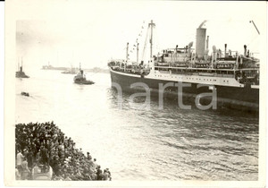 Fotografia d epoca originale 1938 Napoli, partenza dei coloni italiani per la Libia 1
