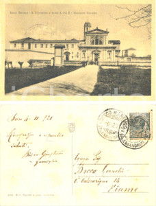 Autografo originale 1921 BOSCO MARENGO Riformatorio e chiesa San Pio V Cartolina Giustino BISIO 1