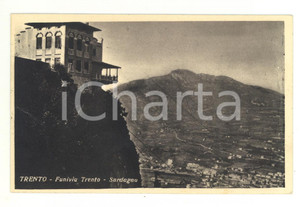 Cartolina originale da collezione 1933 TRENTO Panorama con la funivia di SARDAGNA *Cartolina postale FP VG 1