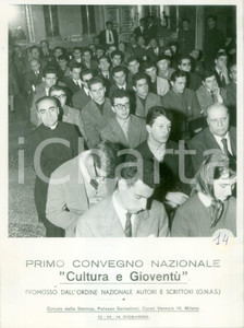 Fotografia d epoca originale 1959 MILANO Inaugurazione Primo Convegno Nazionale Cultura GioventÃ¹ Fotografia 1
