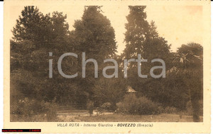 Cartolina originale da collezione 1930 BOVEZZO BS Giardino Interno VILLA ROTA Cartolina 1