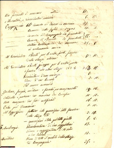 Documento originale, autentico metÃ  '800 LAURIANO (TO) spese ristrutturazione casa 1