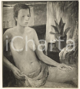 Fotografia d epoca originale 1935 NAPOLI MOSTRE D ARTE Alberto CHIANCONE Nudo di donna Foto quadro AUTOGRAFO 1