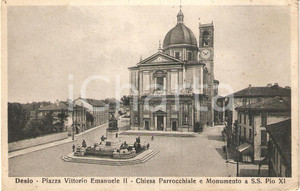 Cartolina originale da collezione 1930 ca DESIO Piazza Vittorio Emanuele II Chiesa Parrocchiale Monumento PIO XI 1