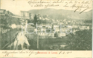Cartolina originale da collezione 1903 LANZO TORINESE TO Panorama generale del paese Cartolina FG VG 1
