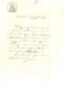 Documento originale, autentico 1910 SAN MINIATO PI Matilde ANTONINI vende buoi al colono Alessandro CARAMELLI 1