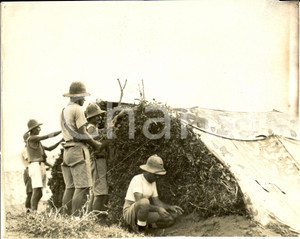Fotografia d epoca originale 1935 MOGADISCIO SOMALIA Fanti Divisione PELORITANA al lavoro al campo Foto 1