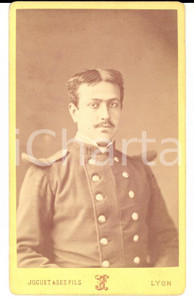 Fotografia d'epoca originale 1880 LYON (FRANCE) Portait d'officier du 16e Infanterie *Photo JOGUET & Fils 1