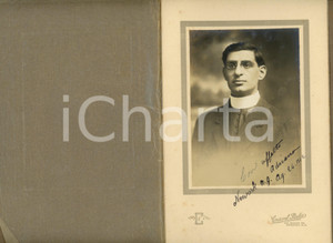 Fotografia d epoca originale 1912 NEWARK USA Ritratto del giovane sacerdote Adrian Foto CRESCENT STUDIO 1