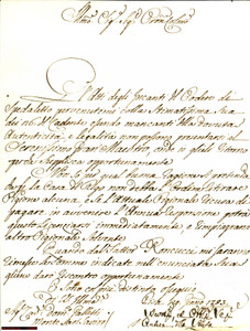 Manoscritto, lettera originale 1783 PISA Andrea DELLA STUFA sui Mancati affitti della casa del Rigo Lettera 1