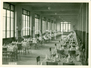 Fotografia d epoca originale 1934 ROMA Refettorio ospedale sanatoriale BENITO MUSSOLINI Fotografia 1