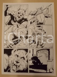 Opera d’arte autentica 1975 ca LUBE Luciano Bernasconi KABUR contro l uomo lupo Tavola originale 1