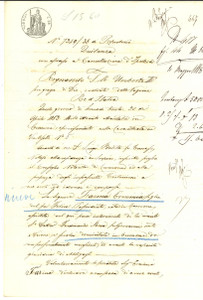 Documento originale, autentico 1883 CREMONA Quietanza Emma FARINA ad Albina MAFFI ROBOLOTTI per saldo debito 1