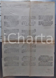 Documento originale, autentico 1918 PROPAGANDA AEREA WW1 Volantini contro IMPERO AUSTROUNGARICO Foglio matrice 1