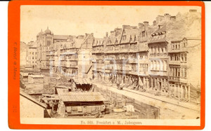 Fotografia d epoca originale 1878 FRANKURT AM MAIN Judengasse GHETTO EBRAICO Foto RARA HERTEL 17x11 1