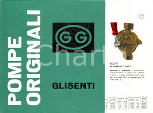 Materiale pubblicitario d’epoca 1955 ca VILLA CARCINA (BS) Officine meccaniche Guido GLISENTI Catalogo pompe 1