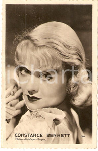 Cartolina originale da collezione 1940 ca CINEMA Actress Constance BENNETT Portrait METRO GOLDWYN MAYER Cartolina 1