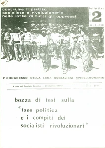 Oggetto da collezione cartaceo 1977 LEGA SOCIALISTA RIVOLUZIONARIA Compito rivoluzione socialista Ciclostile 1