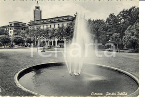 Cartolina originale da collezione 1955 CREMONA Giardini Pubblici Cartolina postale FG VG 1