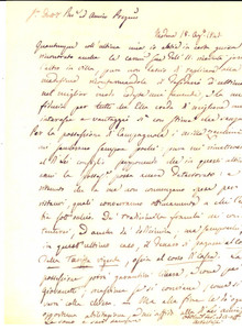 Manoscritto, lettera originale 1843 MODENA Vendita di un podere in stato di abbandono Prefilatelica 1