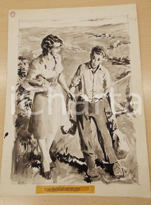 Stampa, bozzetto originale 1965 Alfonso ARTIOLI Sei furbo, altro che bambino  Tavola originale 25x35 cm 1