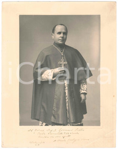 Fotografia d epoca originale 1941 IVREA Ritratto mons. Paolo ROSTAGNO Foto con AUTOGRAFO 23x30 cm 1
