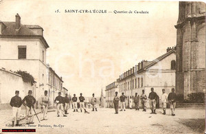 Cartolina originale da collezione 1914 FORT DE ST CYR Quartieri cavalleria ANIMATA FP VG 1