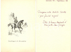 Oggetto da collezione cartaceo 1969 Reggimento CAVALLEGGERI DI ALESSANDRIA Biglietto MARCIANTI DI MONFORTE 1