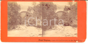 Fotografia d epoca originale 1880 PONT VEYTON F Vue sur la route de LA FERRIERE et des SEPTLAUX Photo 1
