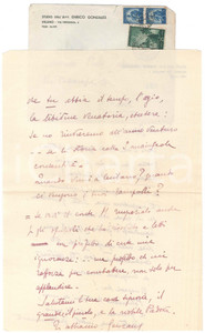 Autografo originale 1947 MILANO Lettera Enrico GONZALES per appuntamento con amico  AUTOGRAFO 1