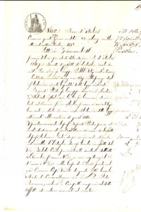 Documento originale, autentico 1872 CREMONA Pietro BAIOCCHI subaffitta ortaglia a Giulio MOLINARI Manoscritto 1