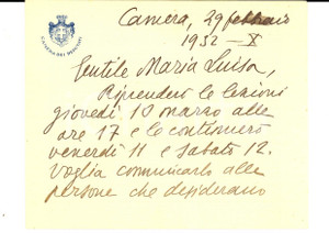 Autografo originale 1932 ROMA On. Paolo ORANO riprende lezioni universitarie AUTOGRAFO 1