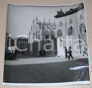 Fotografia d'epoca originale 1939 MILANO Lavori in piazza DUOMO per visita DUCE 1
