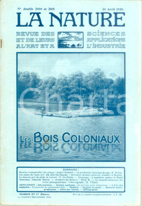 Giornale, rivista storica 1920 LA NATURE Les boix coloniaux Revue ILLUSTREE SCIENCE n. double 2400  2401 1