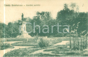 Cartolina originale da collezione 1919 CASALE MONFERRATO AL Giardini pubblici e monumento a LANZA Cartolina FP 1