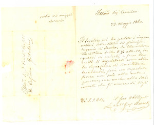 Manoscritto, lettera originale 1860 ROMA Giuseppe BERARDI vende volumi su EUGENIO DI SAVOIA Autografo 1