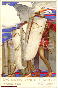 Cartolina originale da collezione Moncalieri Scuola Ufficiali *Illustrata Caffaro FP 1