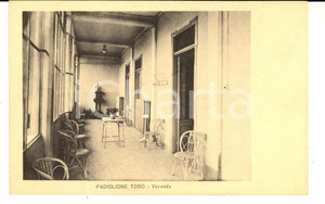 Cartolina originale da collezione 1930 ca CANALE D ALBA CN Ospedale civile  veranda padiglione TOSO Cartolina 1