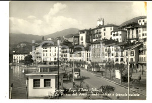 Cartolina originale da collezione 1957 LOVERE BG Piazza del Porto  Imbarcadero e fermate autovie Cartolina FG 1