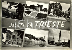 Cartolina originale da collezione 1955 TRIESTE Vedutine della cittÃ  e dei principali monumenti Cartolina FG VG 1