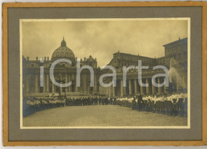 Fotografia d epoca originale 1930 ca ROMA Piazza SAN PIETRO Raduno scolaresche Foto 21x16 cm 1