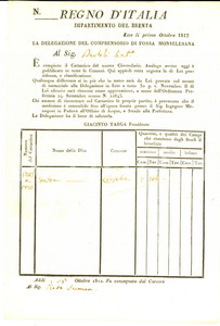 Documento originale, autentico 1812 CONSELVE (PD) Possedimenti di Antonio BERTOLI-  Fossa MONSELESANA 1