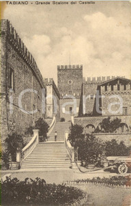 Cartolina originale da collezione 1930 ca TABIANO TERME (PR) Scalone del castello *Cartolina ANIMATA FP VG 1