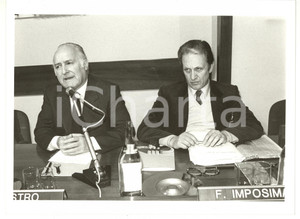 Fotografia d epoca originale 1985 ca ROMA Oscar Luigi SCALFARO con Ferdinando IMPOSIMATO durante conferenza 1