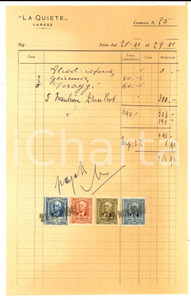 Documento originale, autentico 1943 VARESE Casa di Cura LA QUIETE  Ricevuta con bolli 1